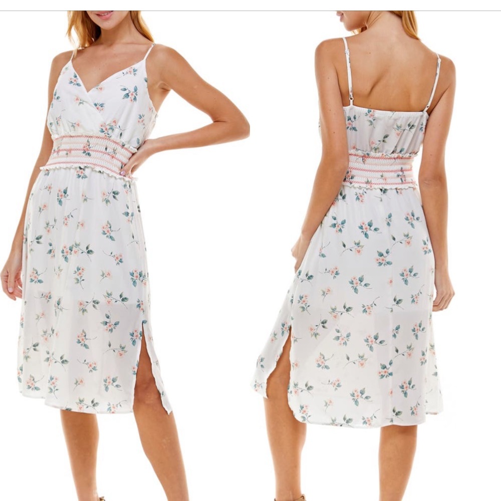 NWOT- ROW A smocked floral dress